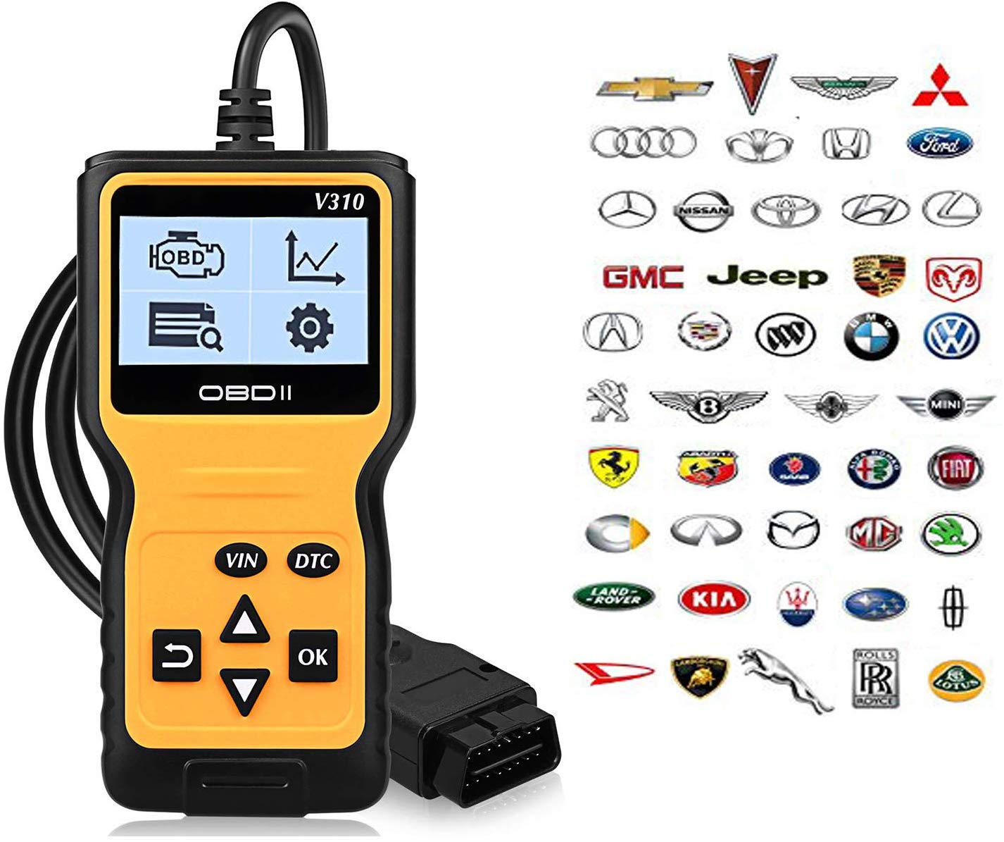 New OBD2 Reader V310 Universal Diagnostic Scanner – Car Engine Code Reader with LCD, Plug & Play - with | Sold by Uncle Wiener's Wholesale
