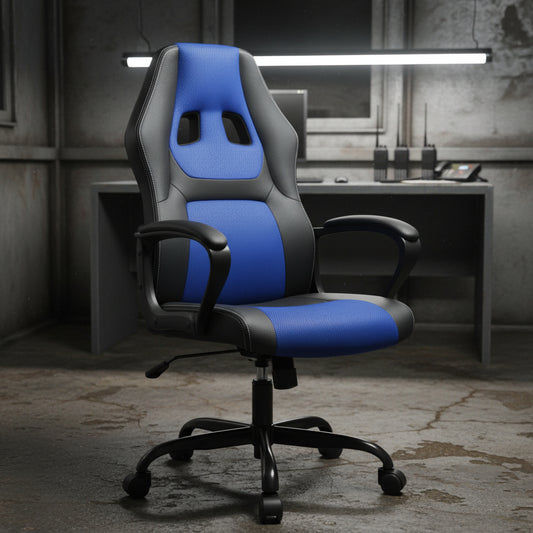 Red and Black Gaming Chair – High Back Design
GRC31 Office Chair – Ergonomic Style and Build
Adjustable Gaming Desk Chair – Side Angle View
Computer Chair with Armrests and Casters – Blue Model
Home Office and Gaming Chair – Easy Assembly Included