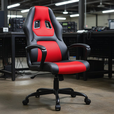 Red and Black Gaming Chair – High Back Design
GRC31 Office Chair – Ergonomic Style and Build
Adjustable Gaming Desk Chair – Side Angle View
Computer Chair with Armrests and Casters – Blue Model
Home Office and Gaming Chair – Easy Assembly Included