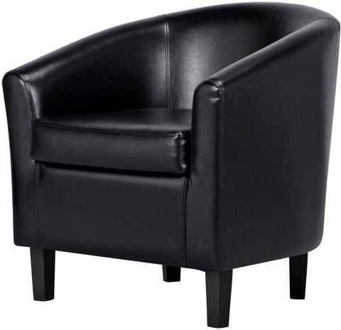 New Office Modern Style Tub Chair – Faux Leather Accent Chair in Black or Brown - with 🖤 Black | Sold by Uncle Wiener's Wholesale