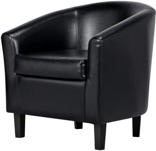 New Office Modern Style Tub Chair – Faux Leather Accent Chair in Black or Brown - with 🖤 Black | Sold by Uncle Wiener's Wholesale