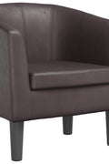 New Office Modern Style Tub Chair – Faux Leather Accent Chair in Black or Brown - with Brown 122449B | Sold by Uncle Wiener's Wholesale