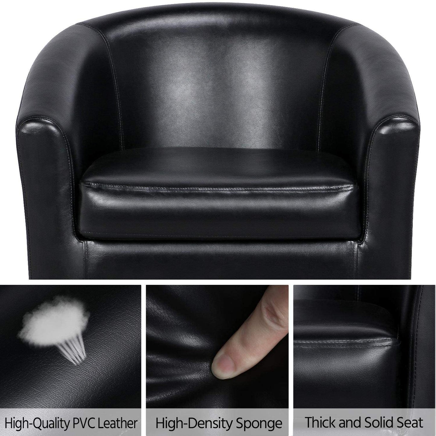 New Office Modern Style Tub Chair – Faux Leather Accent Chair in Black or Brown - with 🖤 Black | Sold by Uncle Wiener's Wholesale