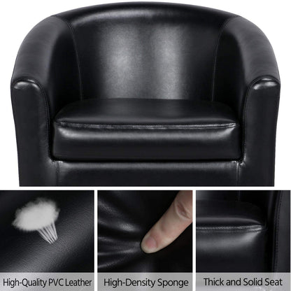 New Office Modern Style Tub Chair – Faux Leather Accent Chair in Black or Brown - with 🖤 Black | Sold by Uncle Wiener's Wholesale