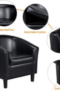New Office Modern Style Tub Chair – Faux Leather Accent Chair in Black or Brown - with 🖤 Black | Sold by Uncle Wiener's Wholesale
