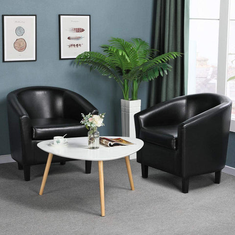 New Office Modern Style Tub Chair – Faux Leather Accent Chair in Black or Brown - with 🖤 Black | Sold by Uncle Wiener's Wholesale