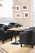 New Office Modern Style Tub Chair – Faux Leather Accent Chair in Black or Brown - with 🖤 Black | Sold by Uncle Wiener's Wholesale