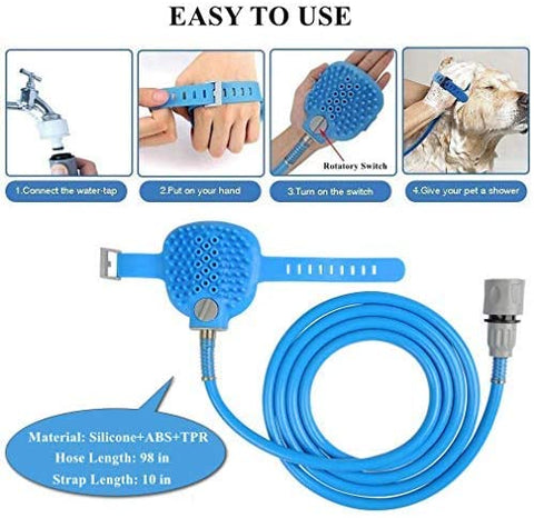 New og Bathing 2 - in - 1 Shower Sprayer Brush – Gentle Pet Grooming & Washing Tool 70S21 - with | Sold by Uncle Wiener's Wholesale