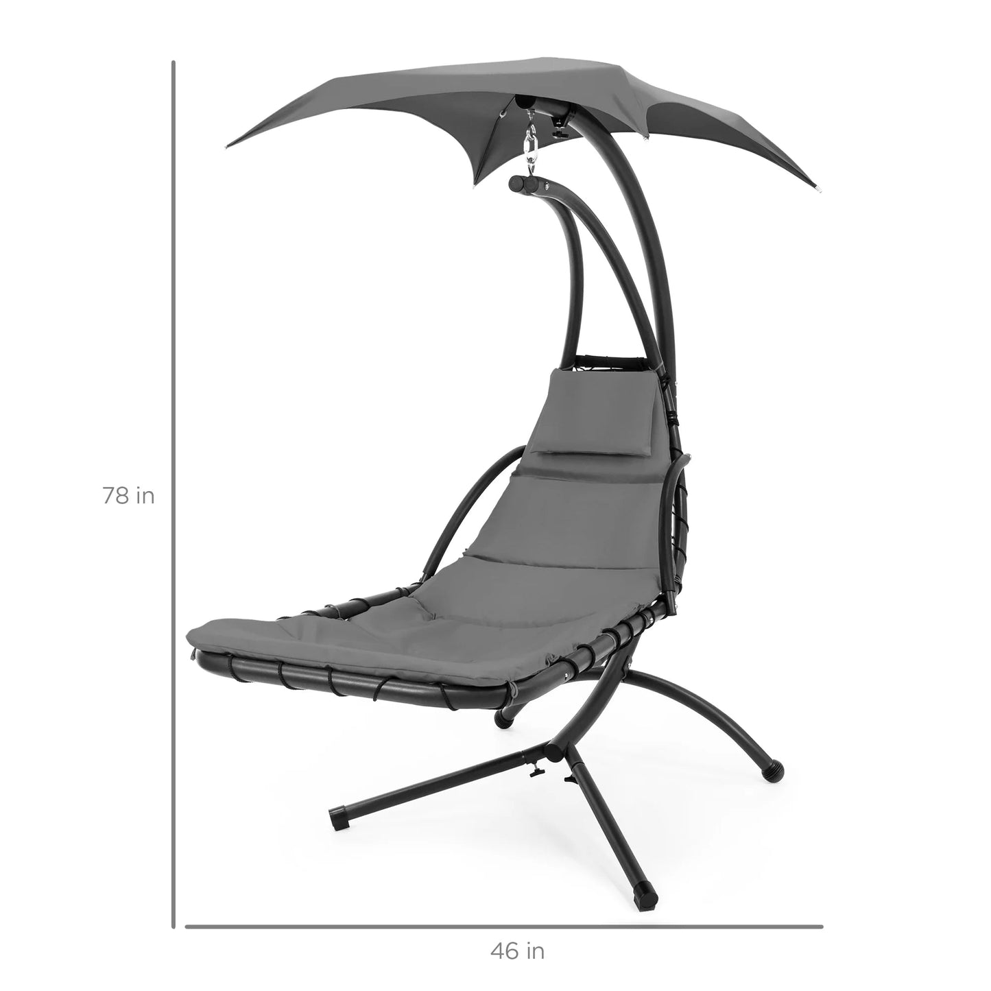 New Outdoor Hanging Helicopter Lounge Chair with Sun Canopy – Multiple Colors Available - with GRAY | Sold by Uncle Wiener's Wholesale