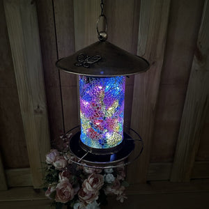 New Outdoor Hanging Solar Bird Feeder – Hummingbird Feeder with LED Light for Garden & Yard 812732