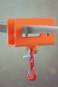 Single forklift hook attachment in bright orange
Forklift lifting hook with safety latch
Heavy-duty pallet hoist forklift accessory
Orange fork hook attachment for material handling
Industrial single fork hoist with safety latch