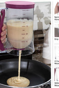 4 Cup Pancake & Waffle Batter Dispenser – Purple Handle

No-Drip Batter Dispenser for Muffins and Cupcakes

Easy-Pour Spring-Handle Pancake Batter Dispenser

Kitchen Baking Tool – Batter Dispenser with Measurement Markings

Pancake and Muffin Batter Dispenser 900ml Capacity