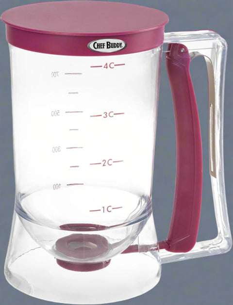 4 Cup Pancake & Waffle Batter Dispenser – Purple Handle

No-Drip Batter Dispenser for Muffins and Cupcakes

Easy-Pour Spring-Handle Pancake Batter Dispenser

Kitchen Baking Tool – Batter Dispenser with Measurement Markings

Pancake and Muffin Batter Dispenser 900ml Capacity