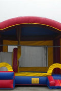 15 x 18 x 14 inflatable bouncy castle for party rentals
Colorful red and blue commercial-grade bounce house
Side view of durable inflatable bounce castle with entrance
Party rental bounce house with large interior for kids