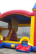 15 x 18 x 14 inflatable bouncy castle for party rentals
Colorful red and blue commercial-grade bounce house
Side view of durable inflatable bounce castle with entrance
Party rental bounce house with large interior for kids