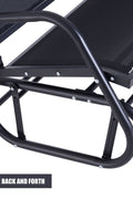 2-person outdoor patio rocking glider bench with mesh seat and steel frame – black garden swing chair
