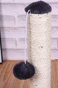 12" paw print cat scratching post with hanging play ball
compact cat tower for kittens with white post and black base
cat scratcher with interactive ball toy
cute cat scratching post with paw-shaped base
indoor kitten play stand for active pets