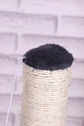12" paw print cat scratching post with hanging play ball
compact cat tower for kittens with white post and black base
cat scratcher with interactive ball toy
cute cat scratching post with paw-shaped base
indoor kitten play stand for active pets