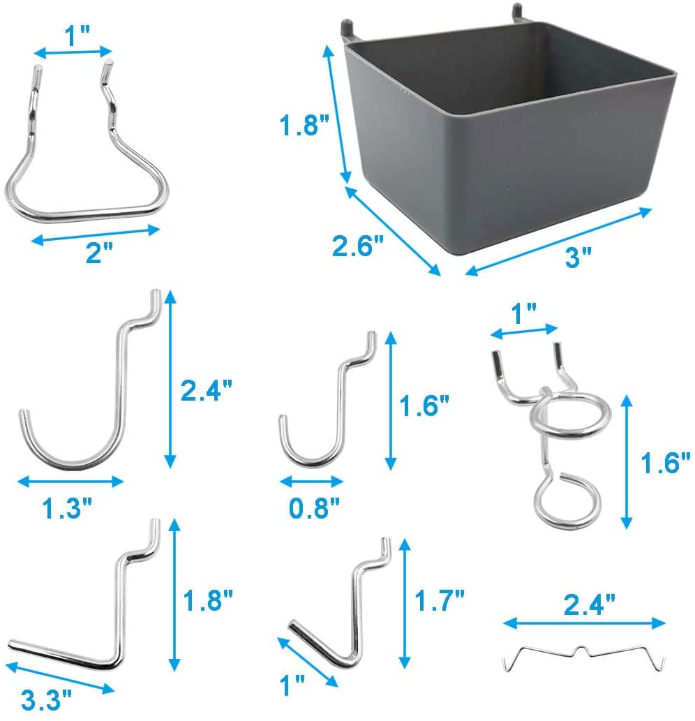 New Pegboard Hooks Assortment, Plastic Bins & Pegs S1128 - with | Sold by Uncle Wiener's Wholesale