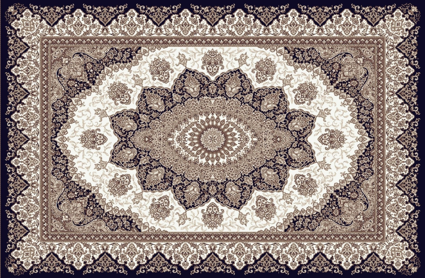 “Oriental area rug in beige vintage boho pattern”

“Traditional medallion rug with non-slip backing”

“Boho-style carpet for modern living room”

“5x7 Persian style area rug with washable fabric”

“Decorative entryway rug in oriental theme”