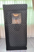 New Personal Steam Sauna Tent with 3L Steamer, Stainless Steel Frame, Remote Control, LED Light & Foldable Chair | Home Spa Solution SS90180 - with | Sold by Uncle Wiener's Wholesale