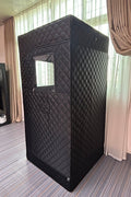 New Personal Steam Sauna Tent with 3L Steamer, Stainless Steel Frame, Remote Control, LED Light & Foldable Chair | Home Spa Solution SS90180 - with | Sold by Uncle Wiener's Wholesale