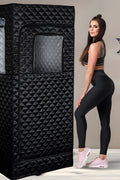 New Personal Steam Sauna Tent with 3L Steamer, Stainless Steel Frame, Remote Control, LED Light & Foldable Chair | Home Spa Solution SS90180 - with | Sold by Uncle Wiener's Wholesale