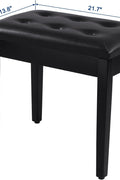 "Adjustable black faux leather piano bench with padded cushion and hidden storage – Model LPB55H"