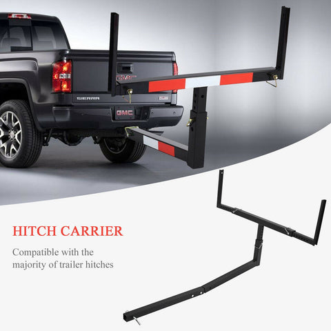 Heavy-Duty Pickup Truck Bed Hitch Extender Rack for Boats, Lumber, and Kayaks – Adjustable Height and Length