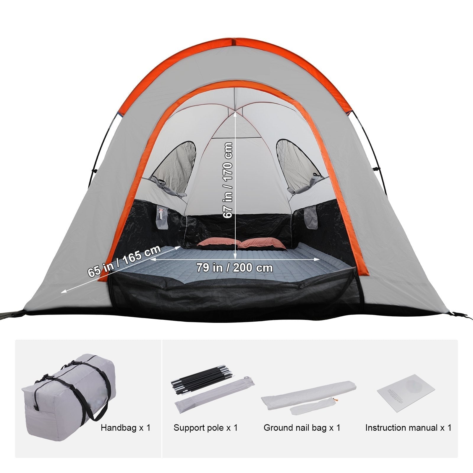 New Pickup Truck Tent with Rain Layer & Carry Bag – Available in 65"x65"x67" and 79"x65"x67" - with TTHC01 - 65" x 65" x 67" | Sold by Uncle Wiener's Wholesale