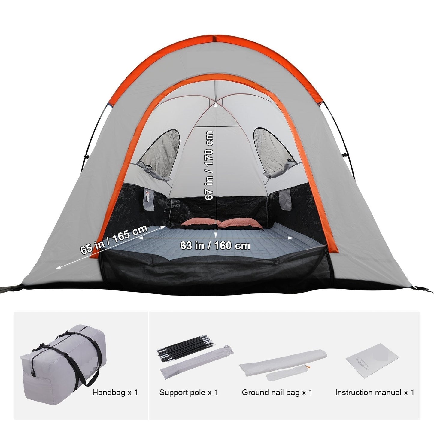 New Pickup Truck Tent with Rain Layer & Carry Bag – Available in 65"x65"x67" and 79"x65"x67" - with TTHC01 - 65" x 65" x 67" | Sold by Uncle Wiener's Wholesale