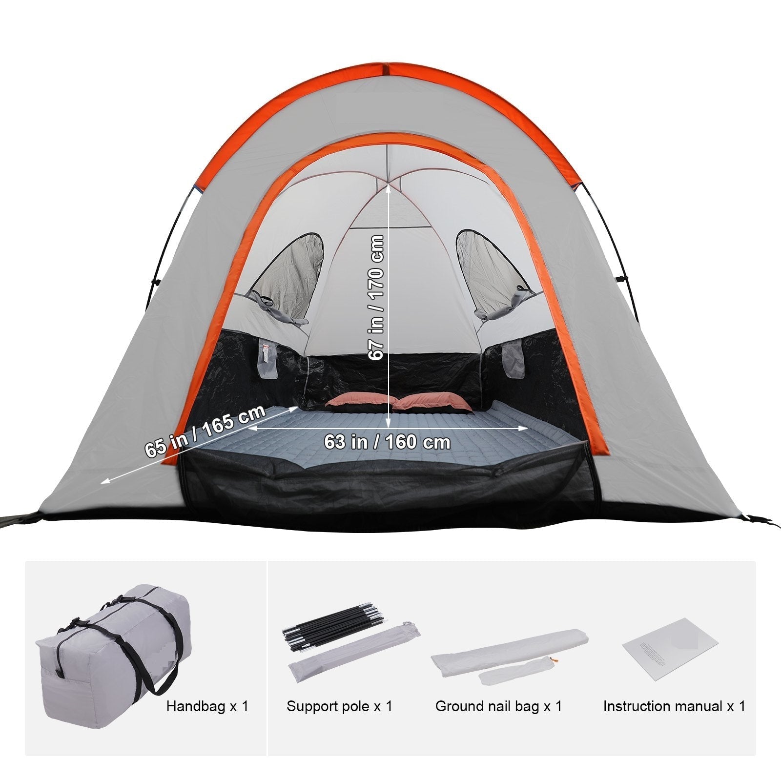 New Pickup Truck Tent with Rain Layer & Carry Bag – Available in 65"x65"x67" and 79"x65"x67" - with TTHC01 - 65" x 65" x 67" | Sold by Uncle Wiener's Wholesale