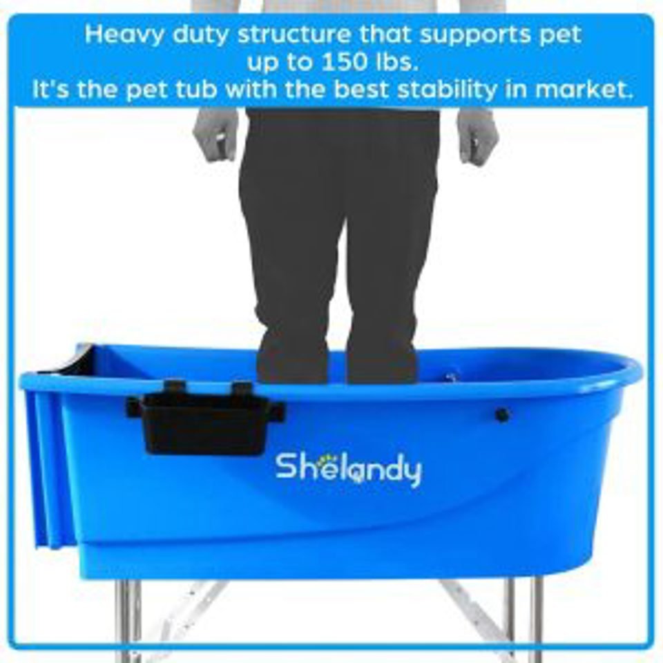 New Plastic Pet Dog Grooming Bathtub – Durable Wash Station for Dogs & Animals | Model 1127841 - with | Sold by Uncle Wiener's Wholesale