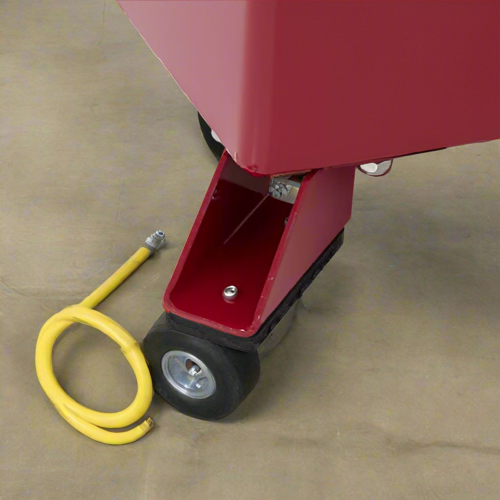 30-Gallon Fuel Transfer Tank – Full View with Manual Pump and Wheels
Gas Caddy with Manual Rotary Pump and 8-Foot Hose – Red Tank
Steel Fuel Caddy – Fuel Gauge and Discharge Hose Close-Up
Heavy-Duty Fuel Transfer Tank – Handle, Wheel, and Pump Detail
Portable Fuel Storage Tank – Rear View Showing Ground Wire and Hose
Manual Fuel Pump System – All Components Displayed