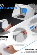 Portable airbrush spray booth with LED light and turntable
Foldable hobby spray booth with exhaust hose
Airbrush spray station for models and crafts