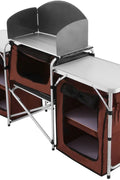 New Portable Camping Kitchen Table Set – Folding Outdoor Cooking Station with Storage & Windshield 1228820 - with | Sold by Uncle Wiener's Wholesale