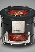 Portable charcoal stove for outdoor cooking

Compact camping stove for wood or charcoal

Lightweight stove in backyard grill setup

Charcoal-burning camp stove in use

Dual-fuel stove with steel body design