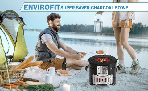 Portable charcoal stove for outdoor cooking

Compact camping stove for wood or charcoal

Lightweight stove in backyard grill setup

Charcoal-burning camp stove in use

Dual-fuel stove with steel body design