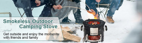 Portable charcoal stove for outdoor cooking

Compact camping stove for wood or charcoal

Lightweight stove in backyard grill setup

Charcoal-burning camp stove in use

Dual-fuel stove with steel body design