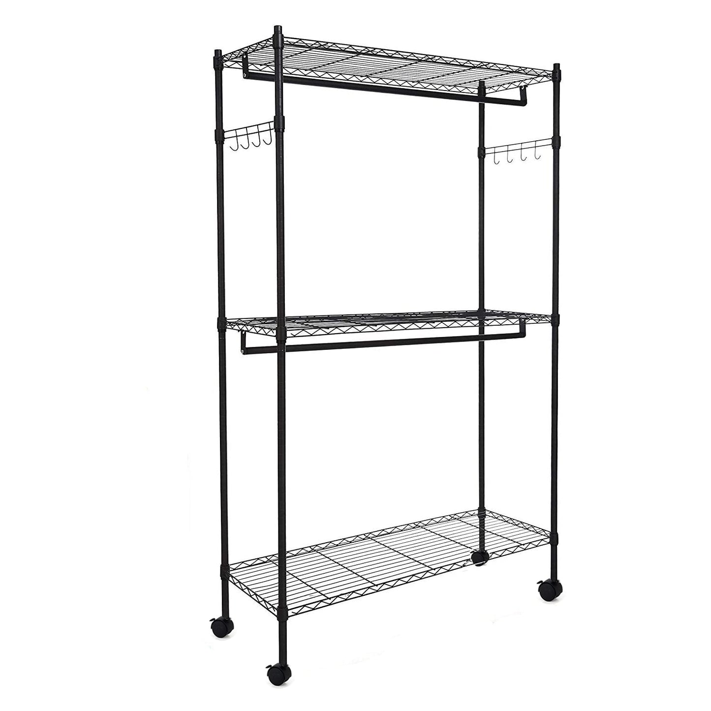 NEW Portable Closet Organizer Garment Rack with Hanging Shelf – Adjustable Clothes Hanger Storage 7251256 - with | Sold by Uncle Wiener's Wholesale