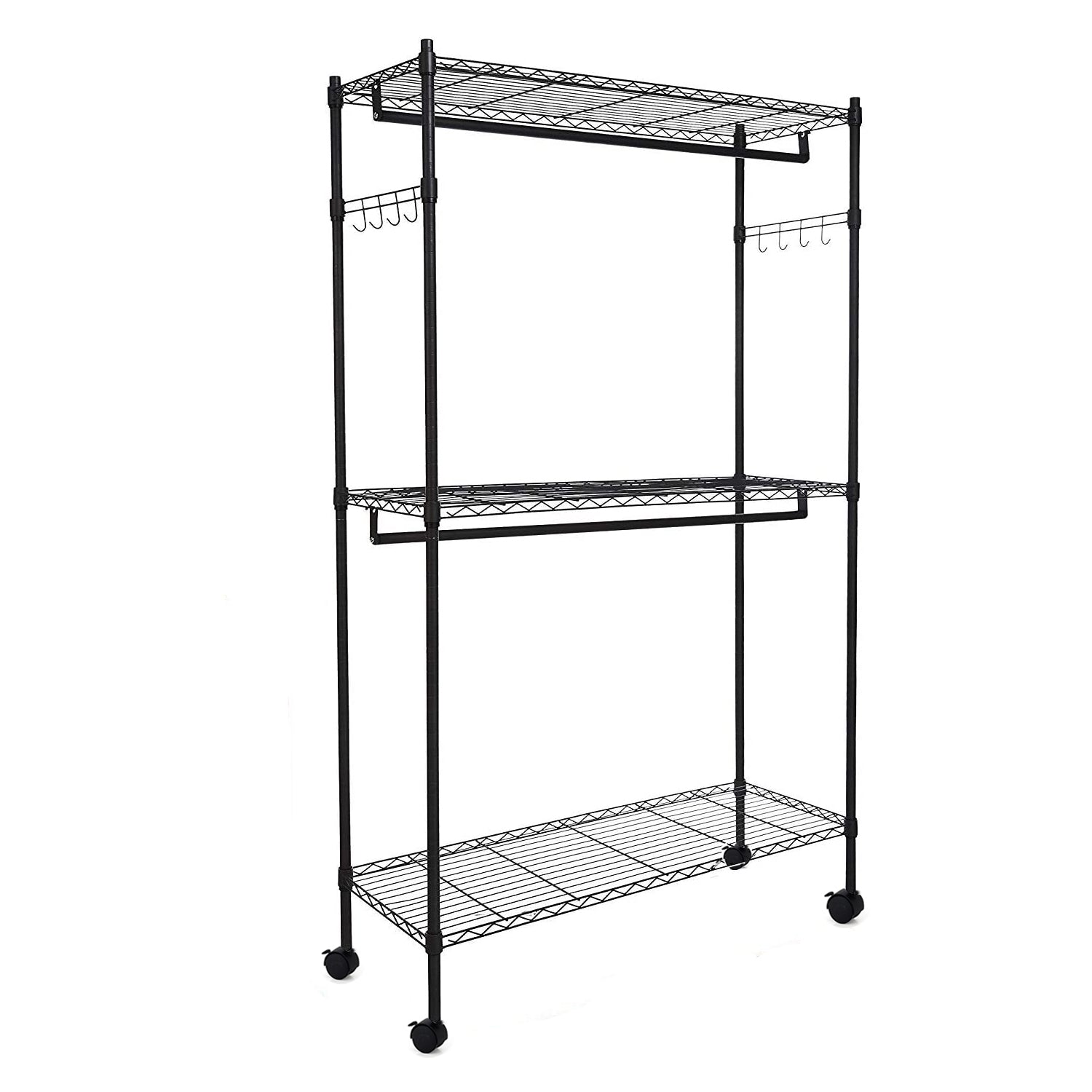 NEW Portable Closet Organizer Garment Rack with Hanging Shelf – Adjustable Clothes Hanger Storage 7251256 - with | Sold by Uncle Wiener's Wholesale