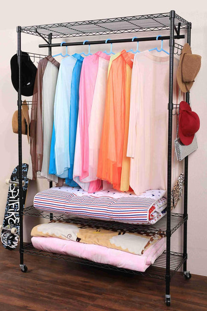 NEW Portable Closet Organizer Garment Rack with Hanging Shelf – Adjustable Clothes Hanger Storage 7251256 - with | Sold by Uncle Wiener's Wholesale
