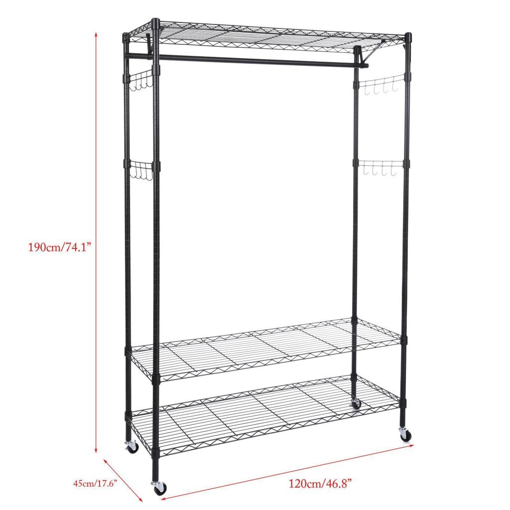 NEW Portable Closet Organizer Garment Rack with Hanging Shelf – Adjustable Clothes Hanger Storage 7251256 - with | Sold by Uncle Wiener's Wholesale