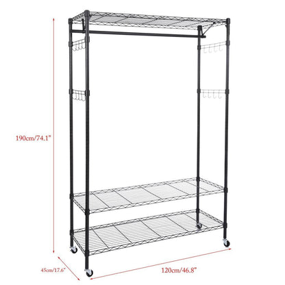 NEW Portable Closet Organizer Garment Rack with Hanging Shelf – Adjustable Clothes Hanger Storage 7251256 - with | Sold by Uncle Wiener's Wholesale