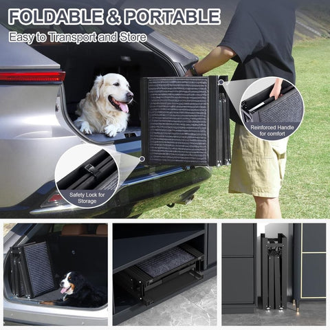 New Portable Dog Ramp Stairs 63 x 17 Inch – Durable Pet Ramp with 250 lbs Capacity 2408221 - with | Sold by Uncle Wiener's Wholesale