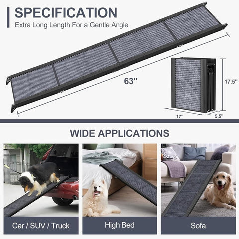 New Portable Dog Ramp Stairs 63 x 17 Inch – Durable Pet Ramp with 250 lbs Capacity 2408221 - with | Sold by Uncle Wiener's Wholesale