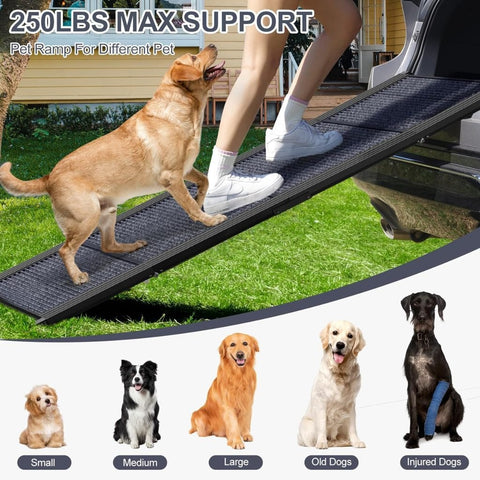 New Portable Dog Ramp Stairs 63 x 17 Inch – Durable Pet Ramp with 250 lbs Capacity 2408221 - with | Sold by Uncle Wiener's Wholesale