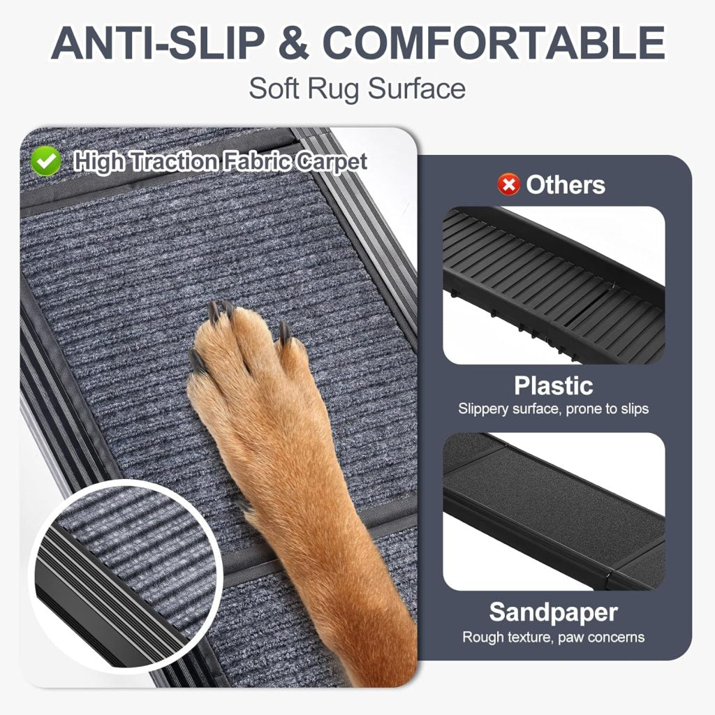 New Portable Dog Ramp Stairs 63 x 17 Inch – Durable Pet Ramp with 250 lbs Capacity 2408221 - with | Sold by Uncle Wiener's Wholesale