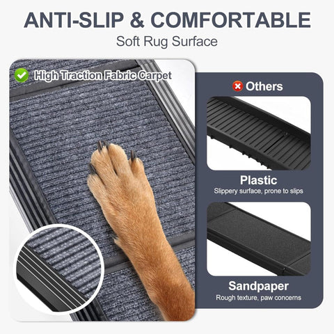 New Portable Dog Ramp Stairs 63 x 17 Inch – Durable Pet Ramp with 250 lbs Capacity 2408221 - with | Sold by Uncle Wiener's Wholesale