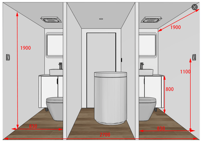 New Portable Dual - Stall Restroom Unit ��� Commercial Grade & Mobile - Ready SU052312 - with | Sold by Uncle Wiener's Who